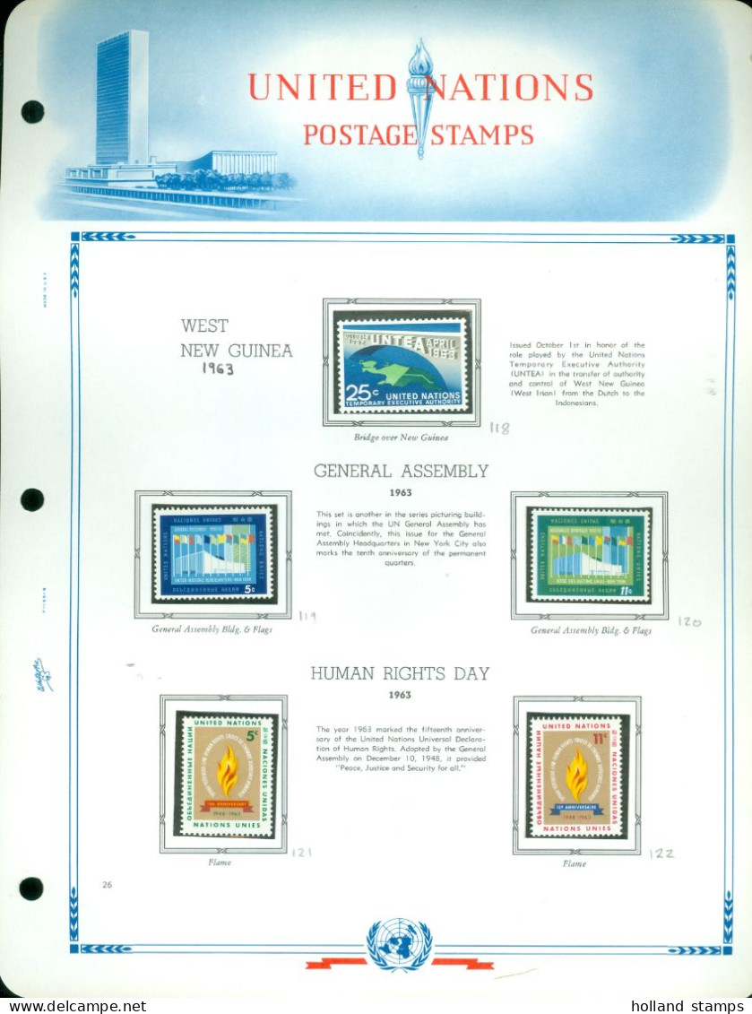 UNITED NATIONS VINTAGE COLLECTION FROM 1951 - 1977 * MNH * HISTORIC ALBUM BY WASHINGTON PRESS 81 SCANS