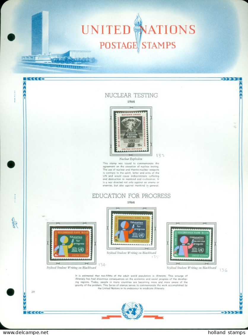 UNITED NATIONS VINTAGE COLLECTION FROM 1951 - 1977 * MNH * HISTORIC ALBUM BY WASHINGTON PRESS 81 SCANS