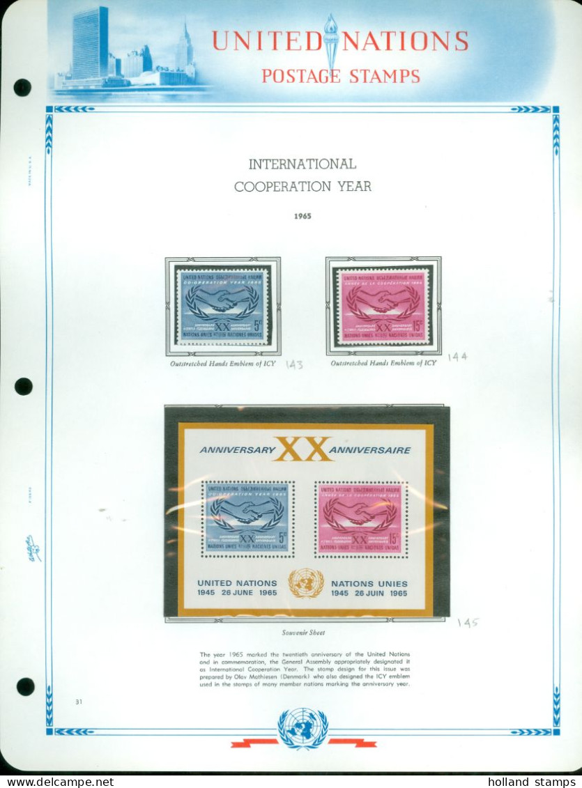 UNITED NATIONS VINTAGE COLLECTION FROM 1951 - 1977 * MNH * HISTORIC ALBUM BY WASHINGTON PRESS 81 SCANS