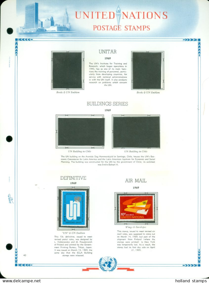 UNITED NATIONS VINTAGE COLLECTION FROM 1951 - 1977 * MNH * HISTORIC ALBUM BY WASHINGTON PRESS 81 SCANS