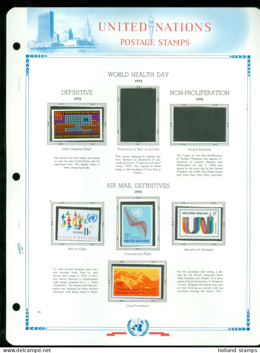 UNITED NATIONS VINTAGE COLLECTION FROM 1951 - 1977 * MNH * HISTORIC ALBUM BY WASHINGTON PRESS 81 SCANS