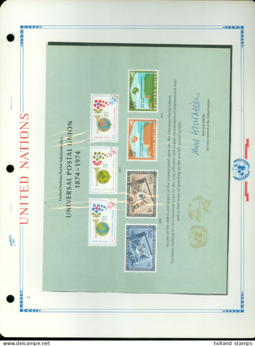 UNITED NATIONS VINTAGE COLLECTION FROM 1951 - 1977 * MNH * HISTORIC ALBUM BY WASHINGTON PRESS 81 SCANS