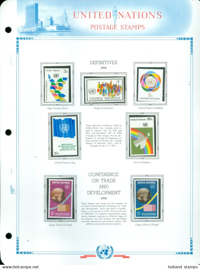 UNITED NATIONS VINTAGE COLLECTION FROM 1951 - 1977 * MNH * HISTORIC ALBUM BY WASHINGTON PRESS 81 SCANS