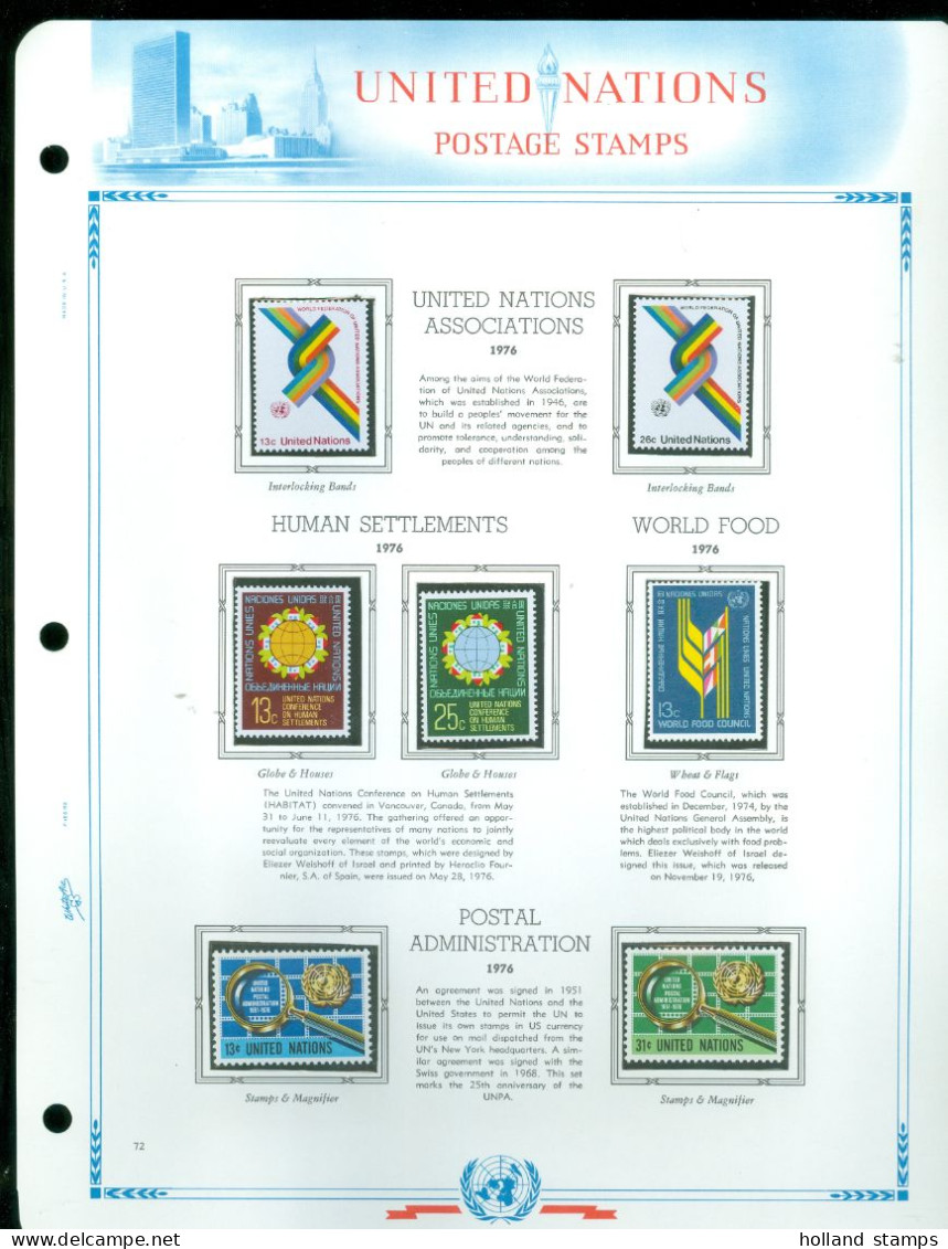 UNITED NATIONS VINTAGE COLLECTION FROM 1951 - 1977 * MNH * HISTORIC ALBUM BY WASHINGTON PRESS 81 SCANS