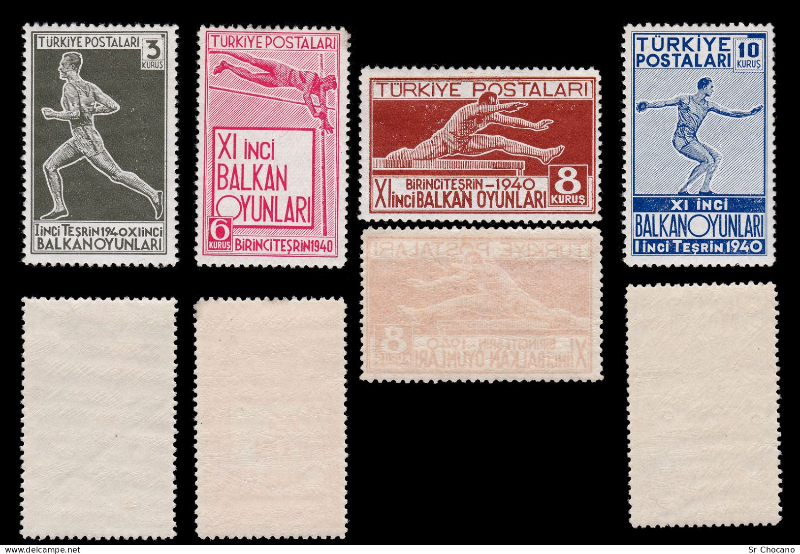 TURKEY.1940.11 Balkan Olympics.SCOTT 855-858.MNH - Neufs