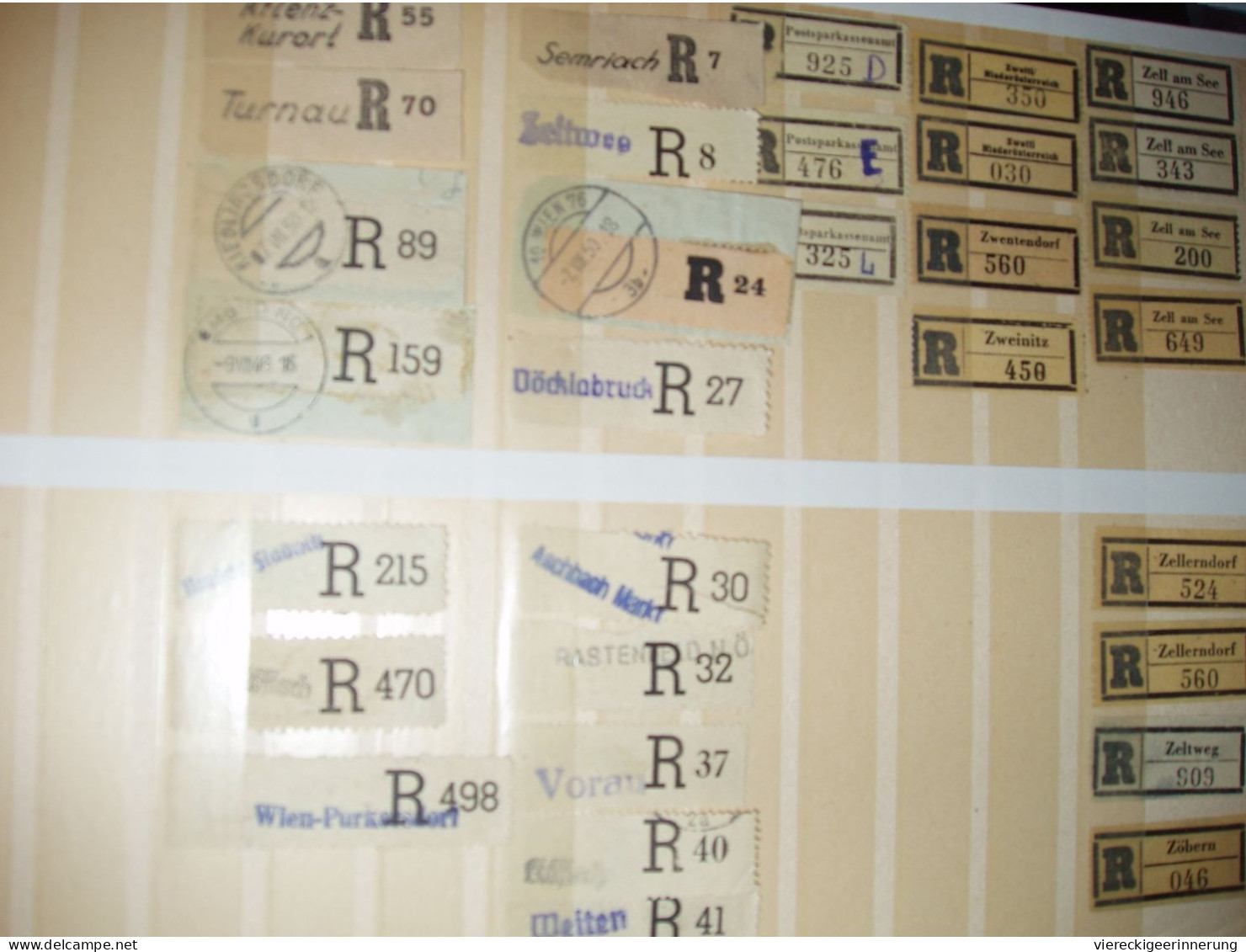 ! schöne Sammlung von über 1580 R-Zetteln aus Österreich ab Kaiserreich, Einschreibzettel, Recozettel