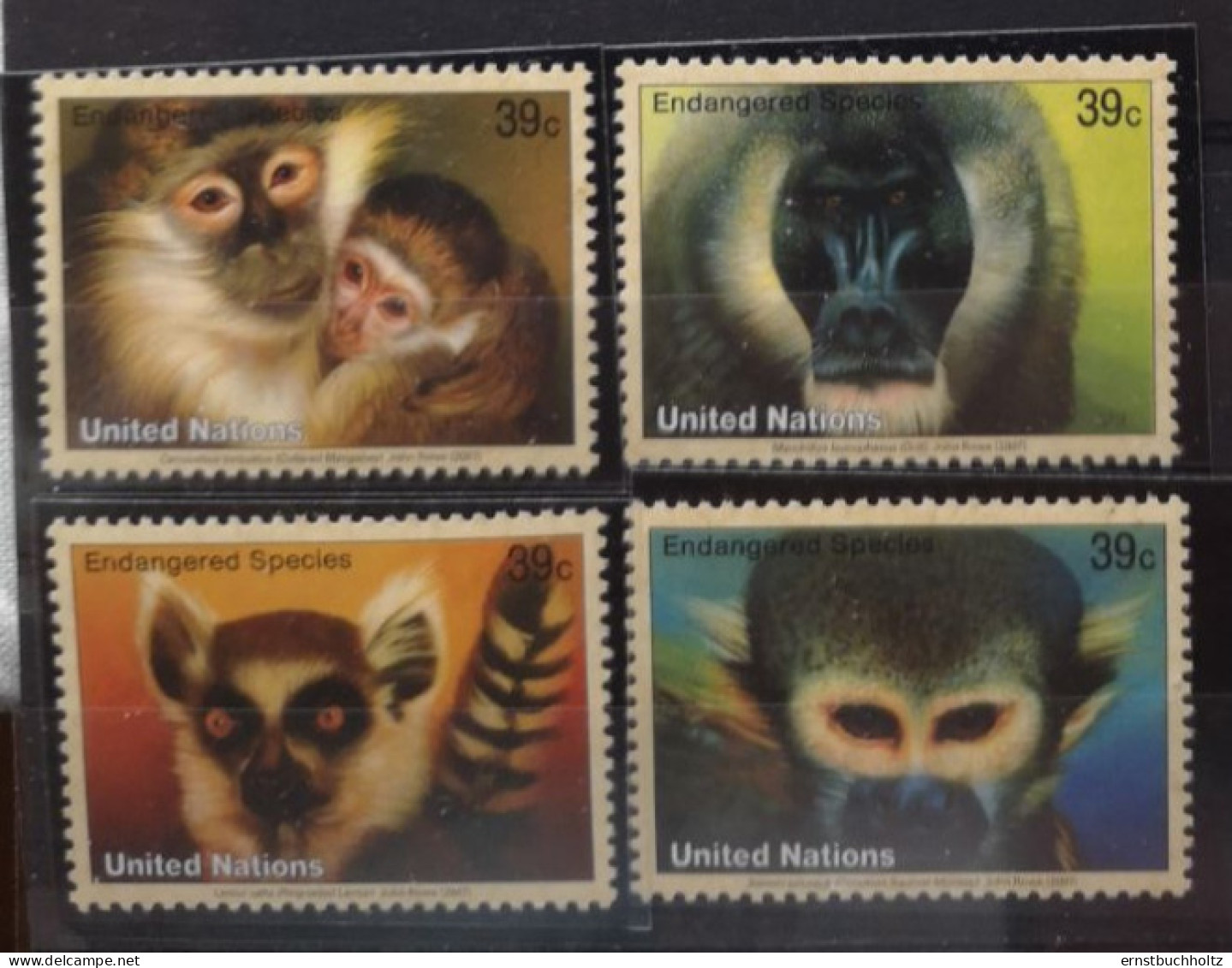 UNO New York 2007 Gefährdete Arten Affen Mi 1045/48** - Unused Stamps