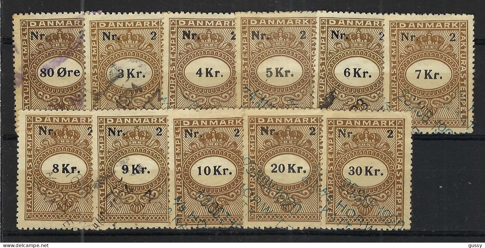 DANEMARK Fiscaux Ca. 1920: Lot D Obl. CAD - Fiscaux