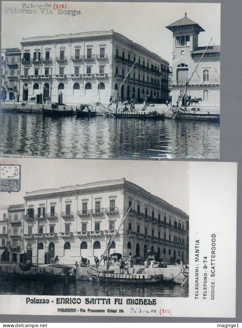 B6413 - Palermo, Via Borgo, Riproduzione, 2 Foto Mis. 9x14 - Europa