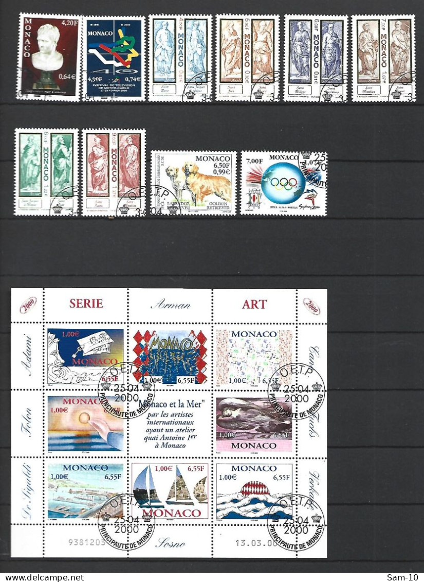 Timbre De Monaco Oblitéré N 2230 / 2294 Manque Le 2280   Année 2000 - Used Stamps