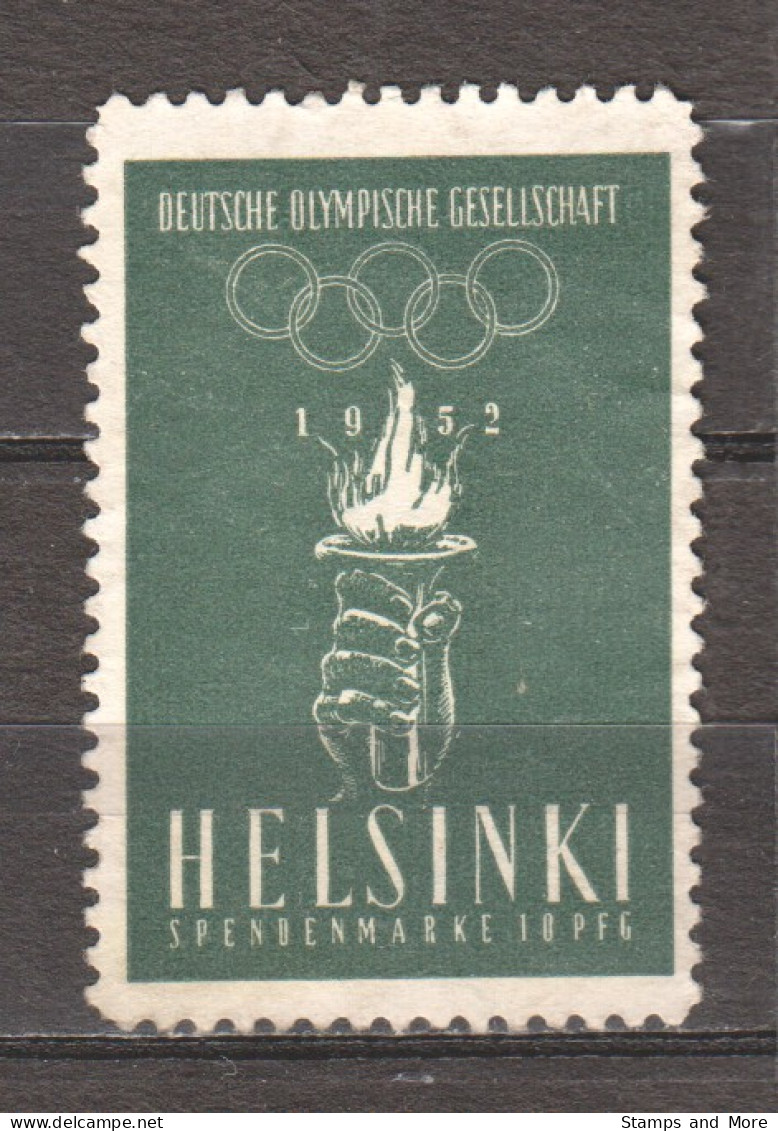 Spendemarke Deutsche Olympische Gesellschaft - SUMMER OLYMPICS HELSINKI 1952 - Verano 1952: Helsinki