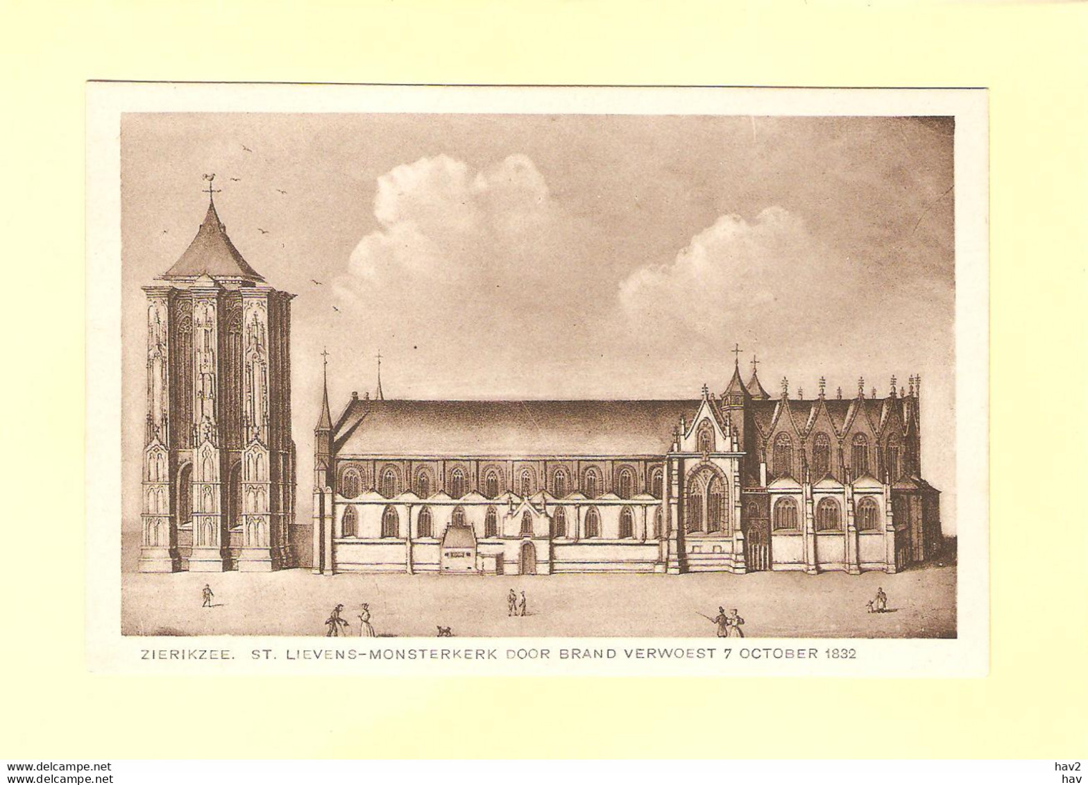 Zierikzee Tekening Lievens-Monsterkerk RY34632 - Zierikzee