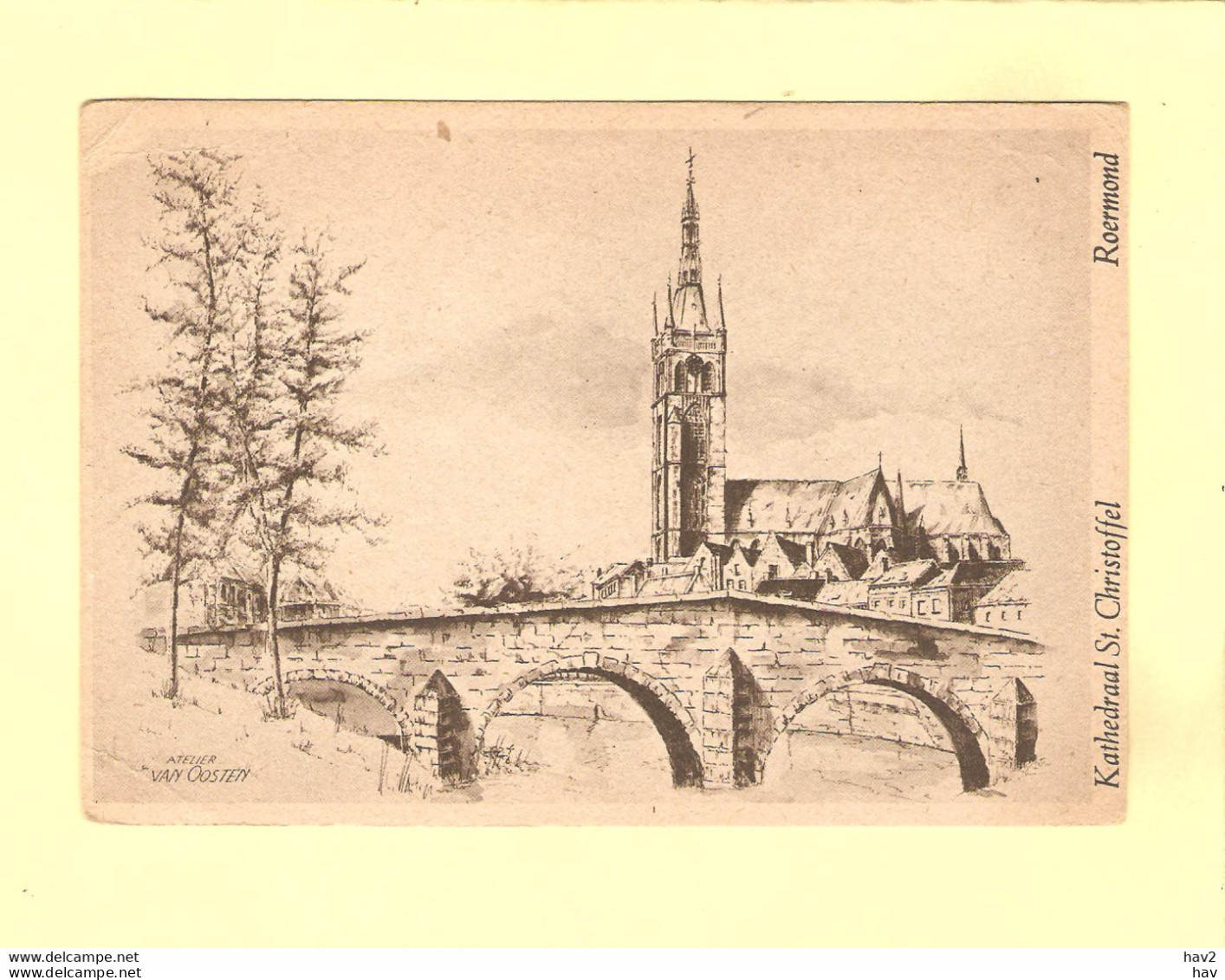 Roermond Tekening Kathedraal Christoffel RY34325 - Roermond