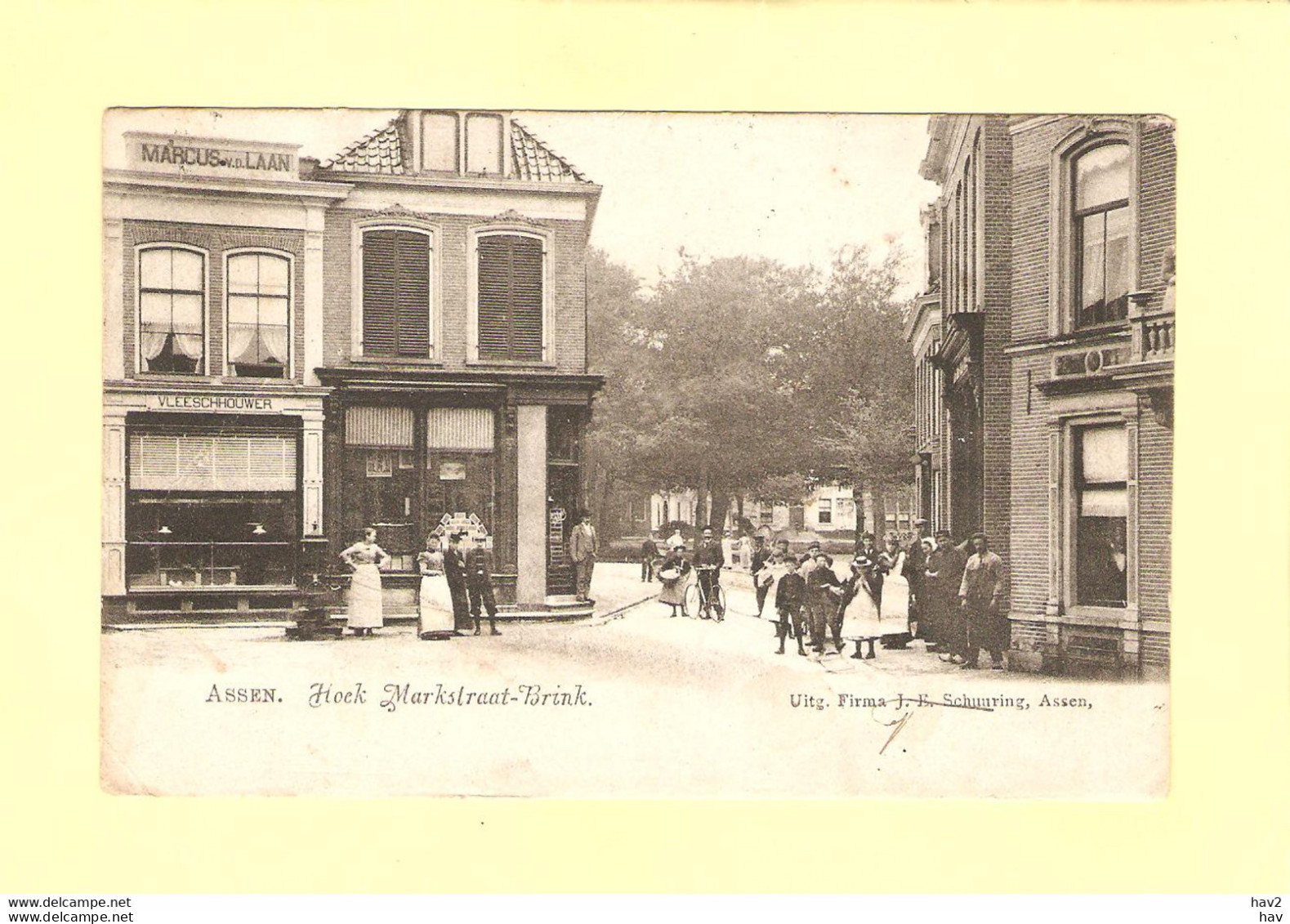 Assen Hoek Marktstraat Brink V.d.Laan 1903 RY36925 - Assen