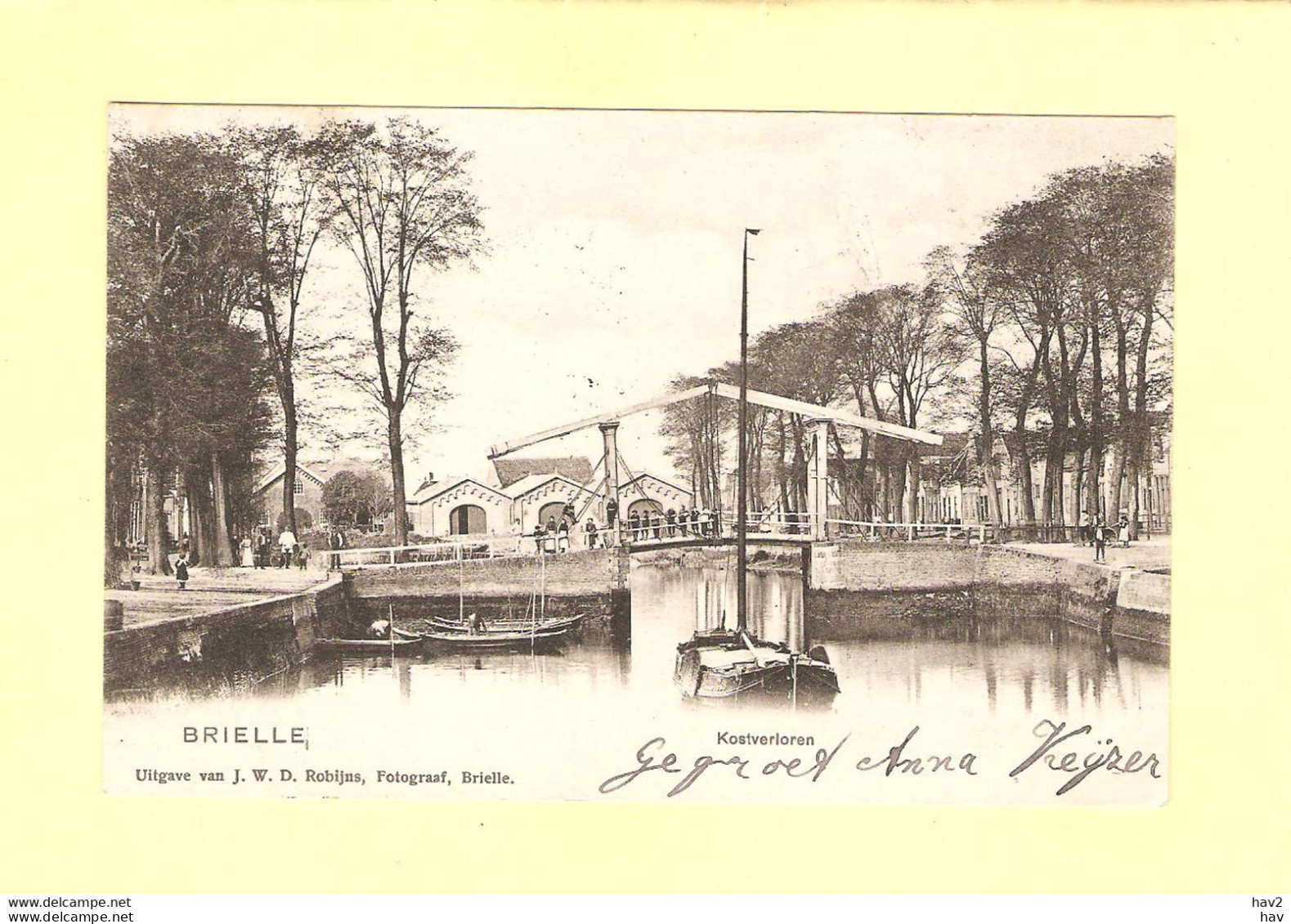 Brielle Fraaie Kaart Kostverloren 1903 RY36913 - Brielle