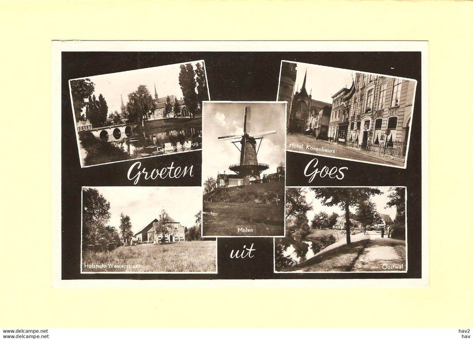 Goes 5-luik Met Molen En Hofstede 1956 RY37403 - Goes