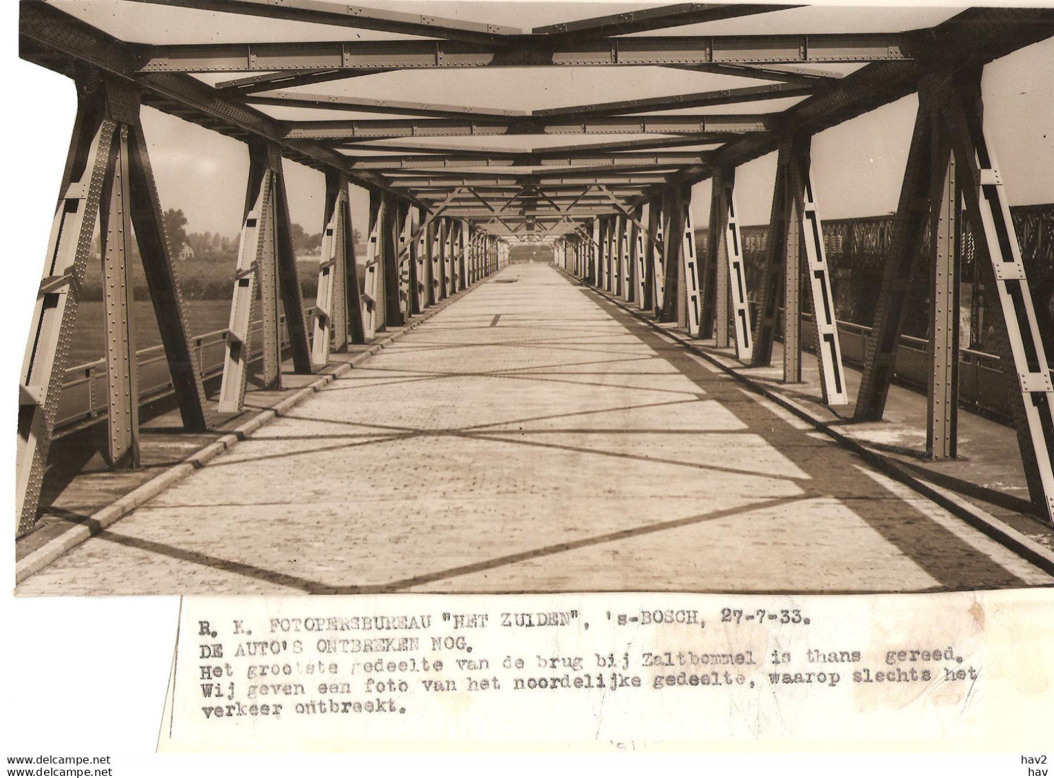 Zaltbommel Bouw Nw. Brug Persfoto 1933 KE4429 - Zaltbommel