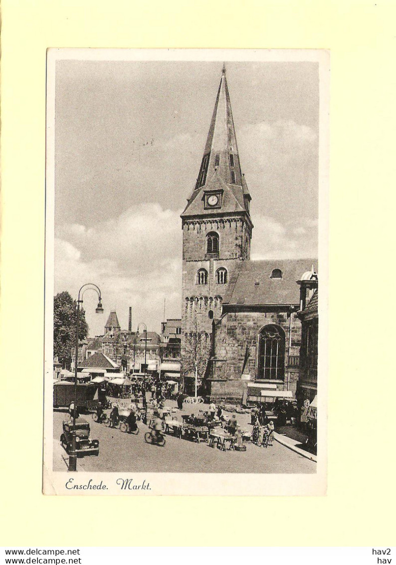 Enschede Marktdag, Kerk 1942 RY38057 - Enschede