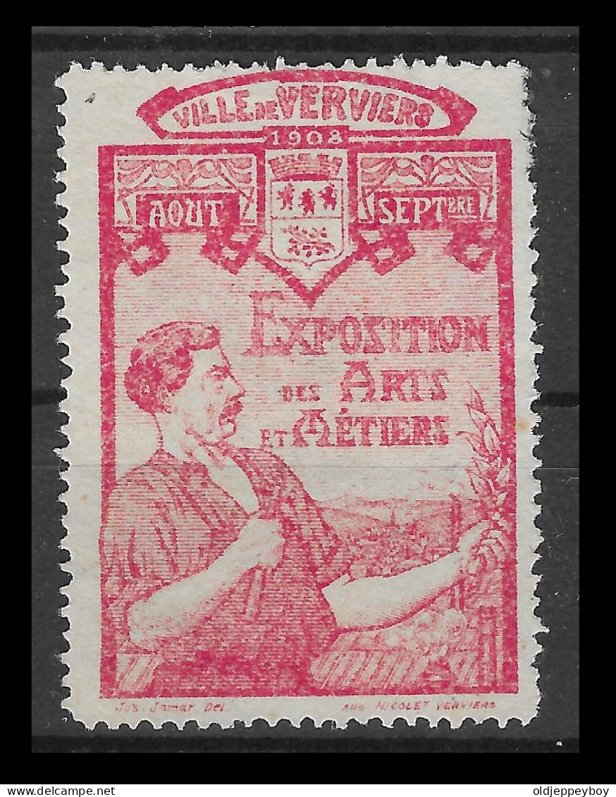 FRANCE Ville De Verviers, Aout Sept 1908, Exposition Des Arts Et Metiers Reklamemarke Cinderella Erinnofili - Erinnofilia