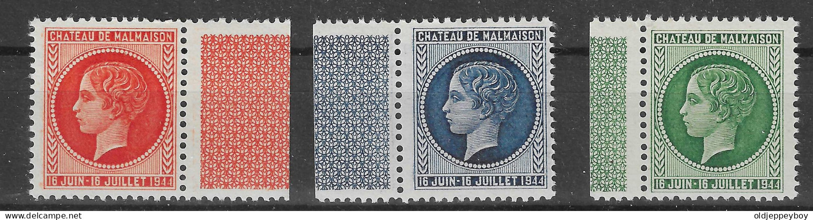 FRANCE 1944 "CHATEAU De MALMAISON 8Juin-16 Juillet1944" FULL SET MNH**  VIGNETTE Reklamemarke Cinderella Erinnofili - Erinnofilia