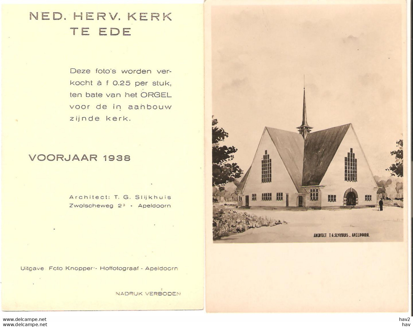 Ede Foto NH Kerk 1938 T.b.v. Bouw Orgel  KE4786 - Ede