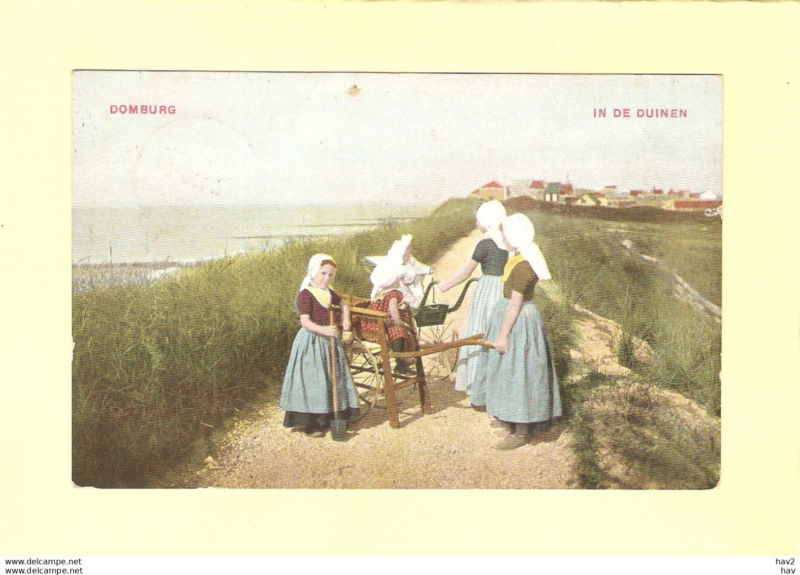 Domburg Klederdracht Kinderwagen Uit 1913 RY39814 - Domburg