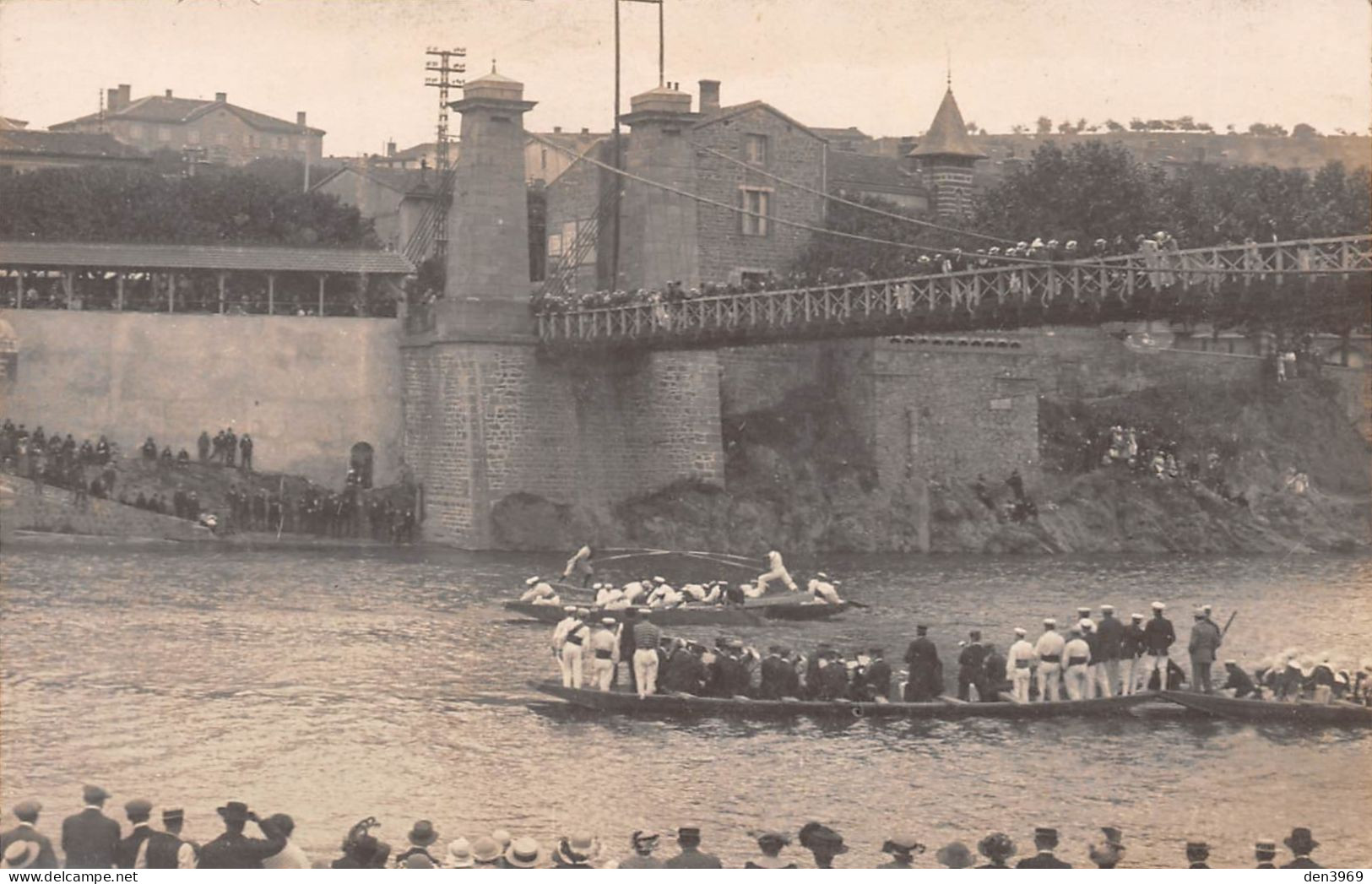 SAINT-JUST-sur-LOIRE (Loire) - Les Joutes Sous Le Pont - Carte-Photo - Saint Just Saint Rambert