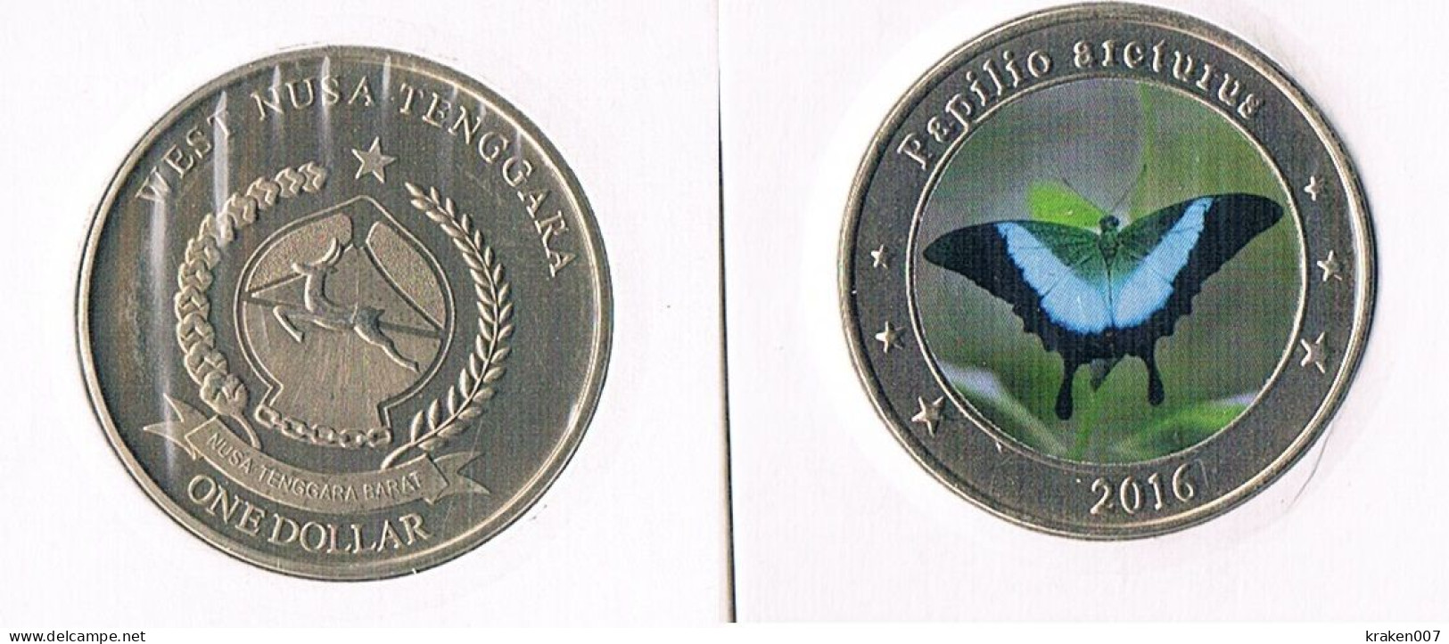 West Nusa Tenggara - 1 Dollar - Butterfly (2) - 2016 - Indonésie