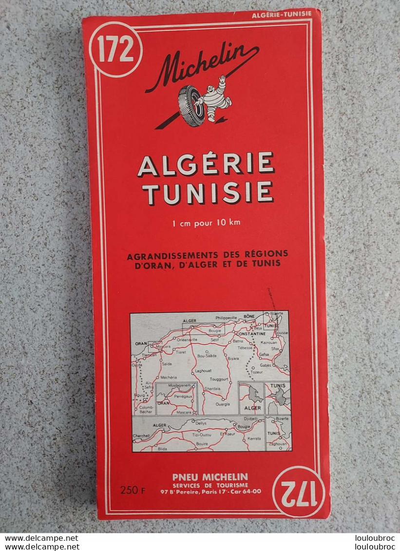 CARTE MICHELIN N°172 ALGERIE TUNISIE - Cartes Routières