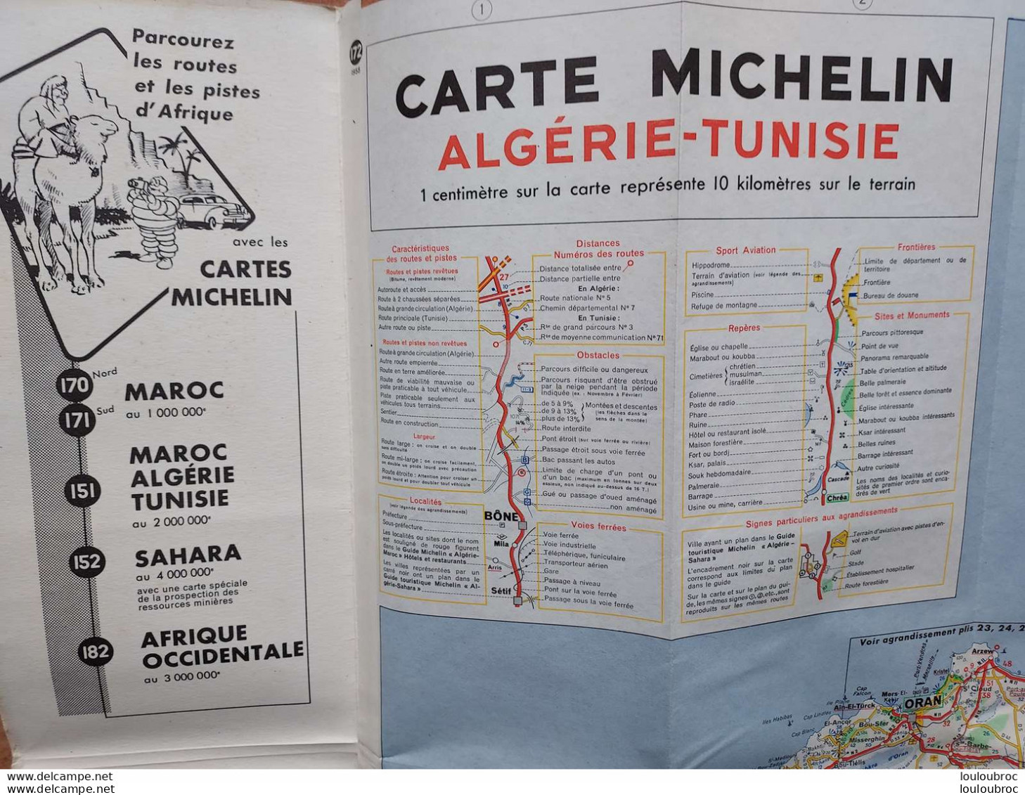 CARTE MICHELIN N°172 ALGERIE TUNISIE - Cartes Routières