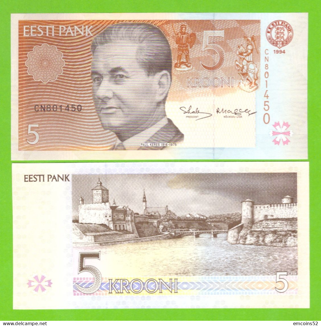 ESTONIA 5 KROONI 1994 P-76 UNC - Estland