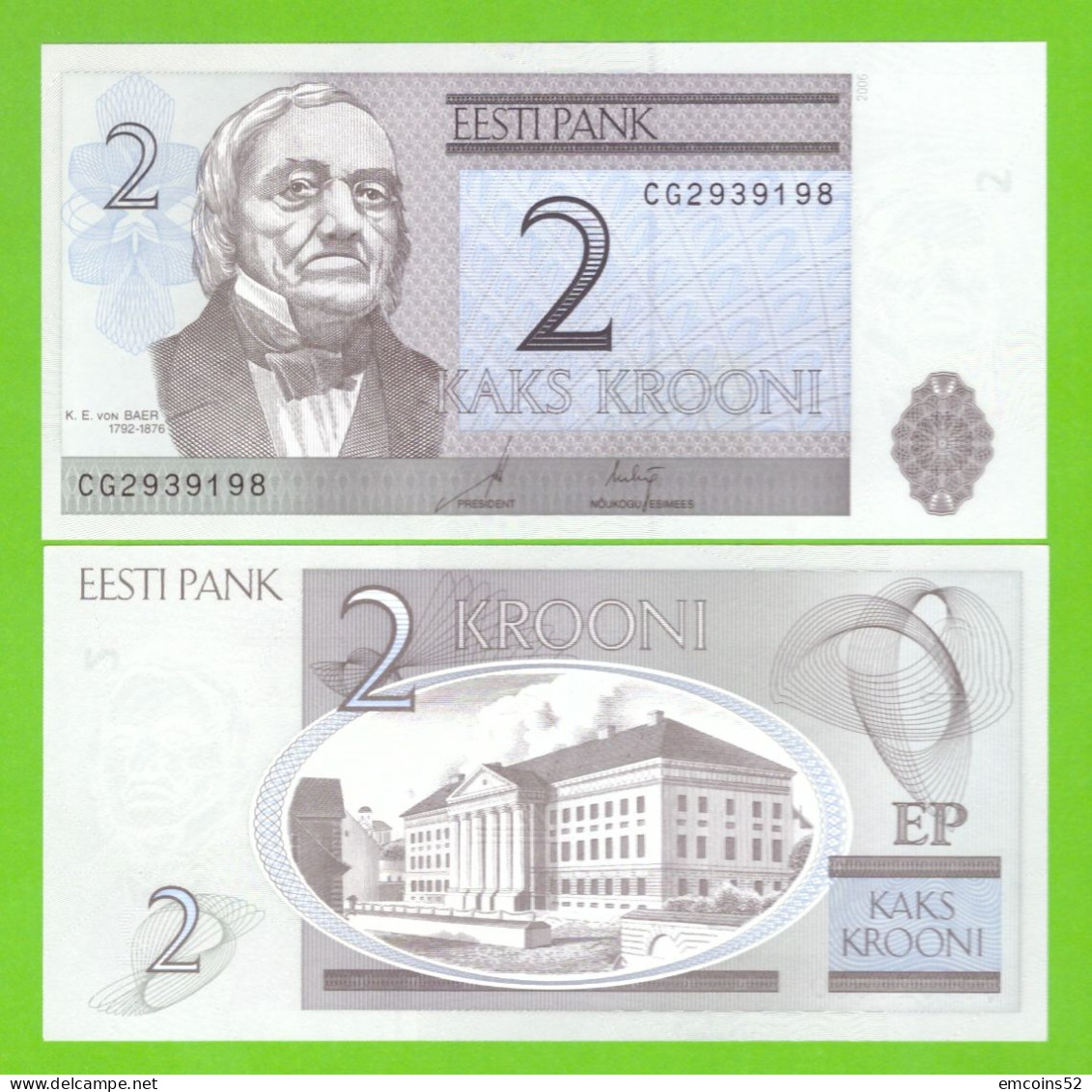 ESTONIA 2 KROONI 2006 P-85a UNC - Estonia