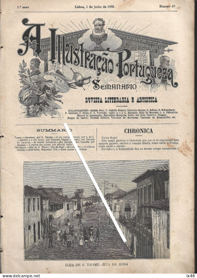 Foto Da Rua Da Rosa, Ilha De S. Tomé. Revista 'A Ilustração Portuguesa' Nº. 43 De 1885. Luís De Camões. Ilha De São Tomé - Trödler & Sammler