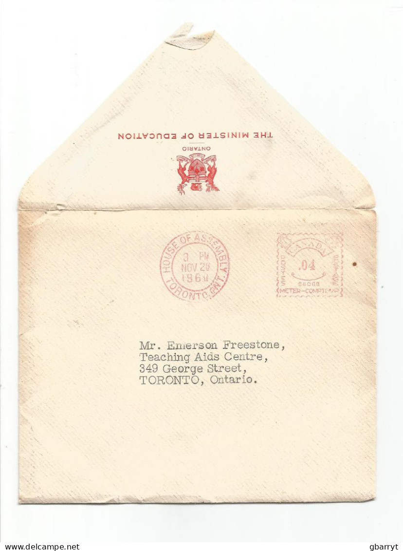 Premier Of Ontario John Robarts Signed Letter With Envelope......................(Box 6) - Storia Postale