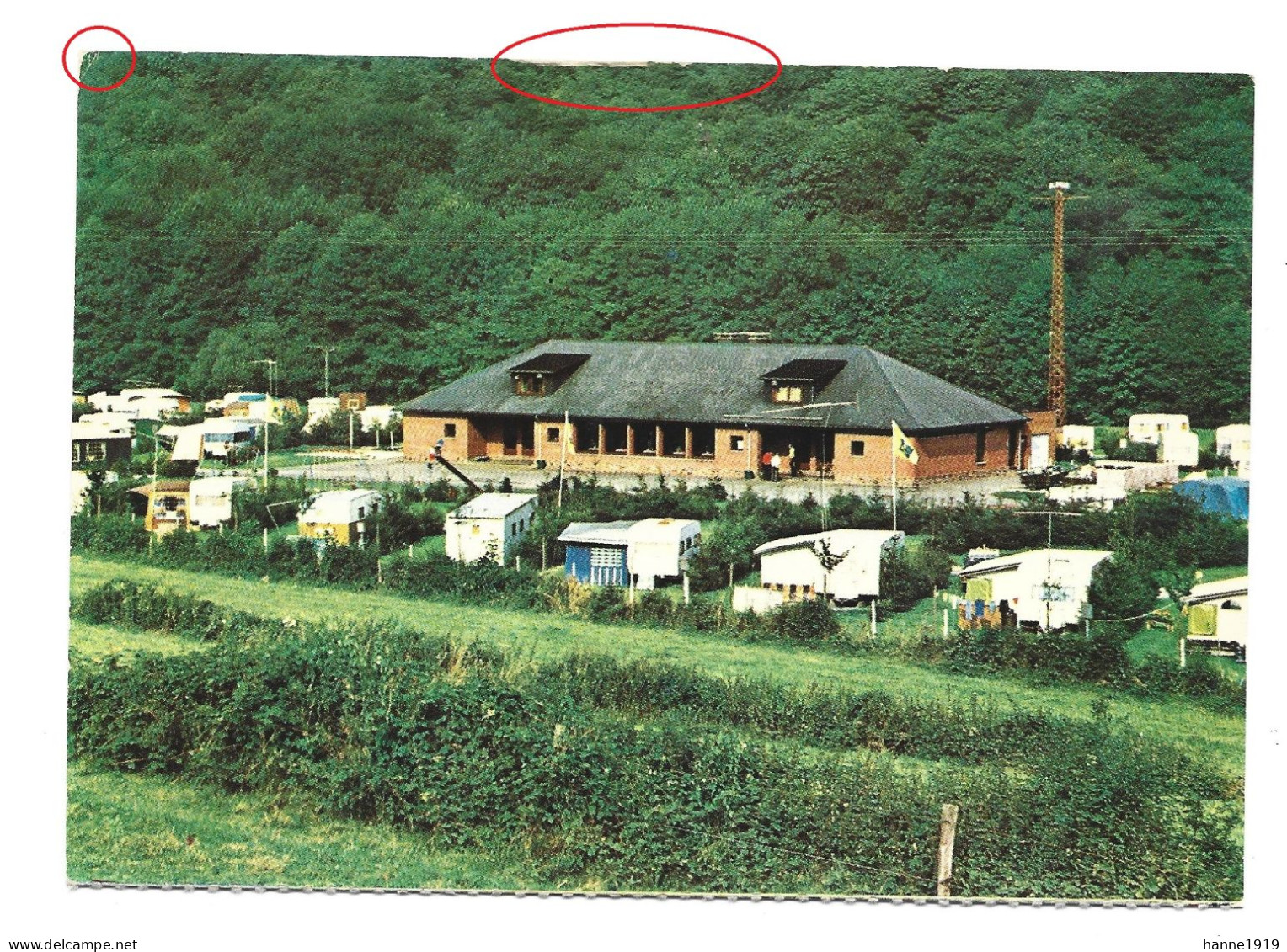 Ronzon Rendeux Camping Festival Batiment Central Photo Carte Luxembourg Belgique - Rendeux