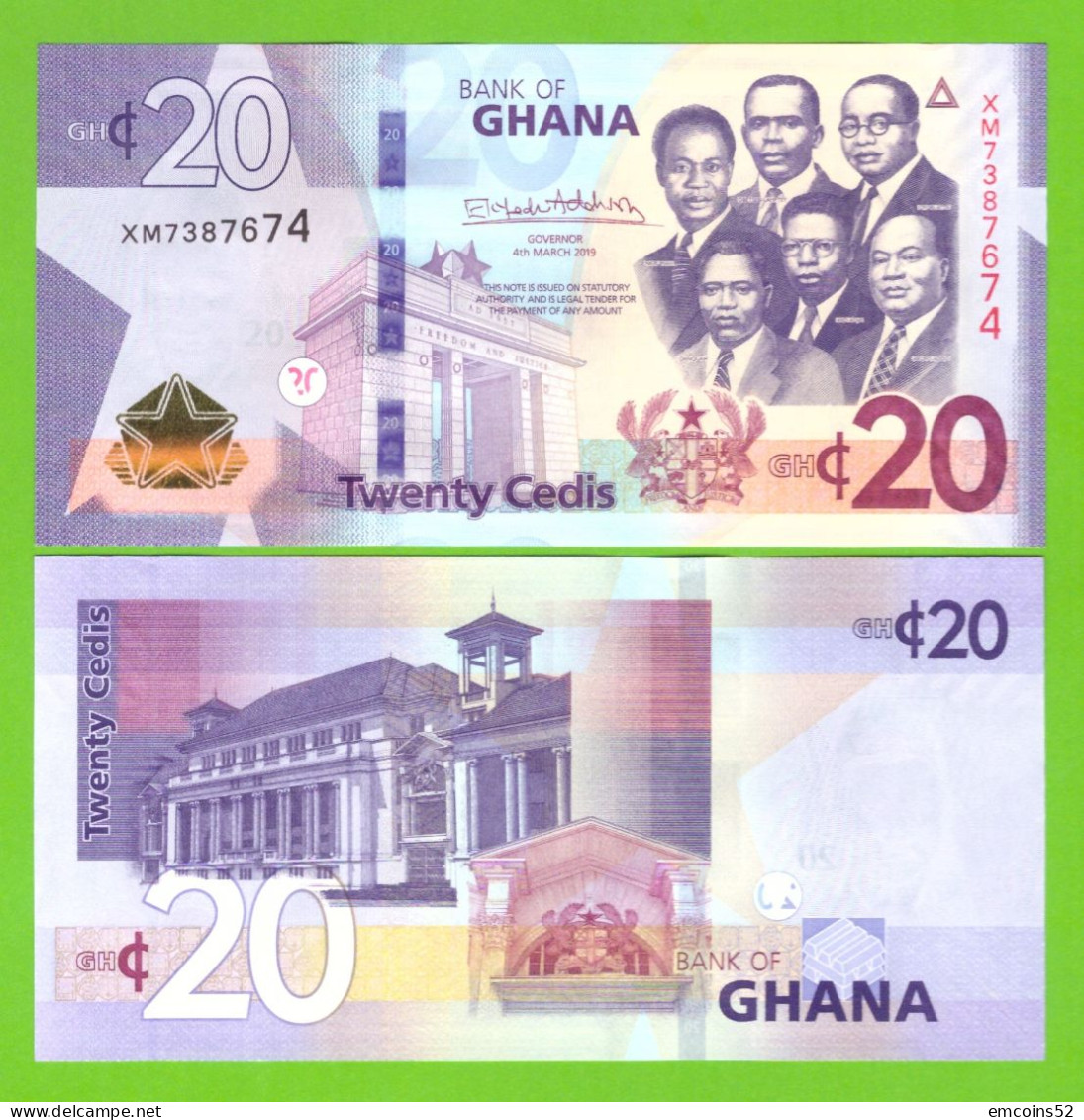 GHANA 20 CEDIS 2019 P-48 UNC - Ghana