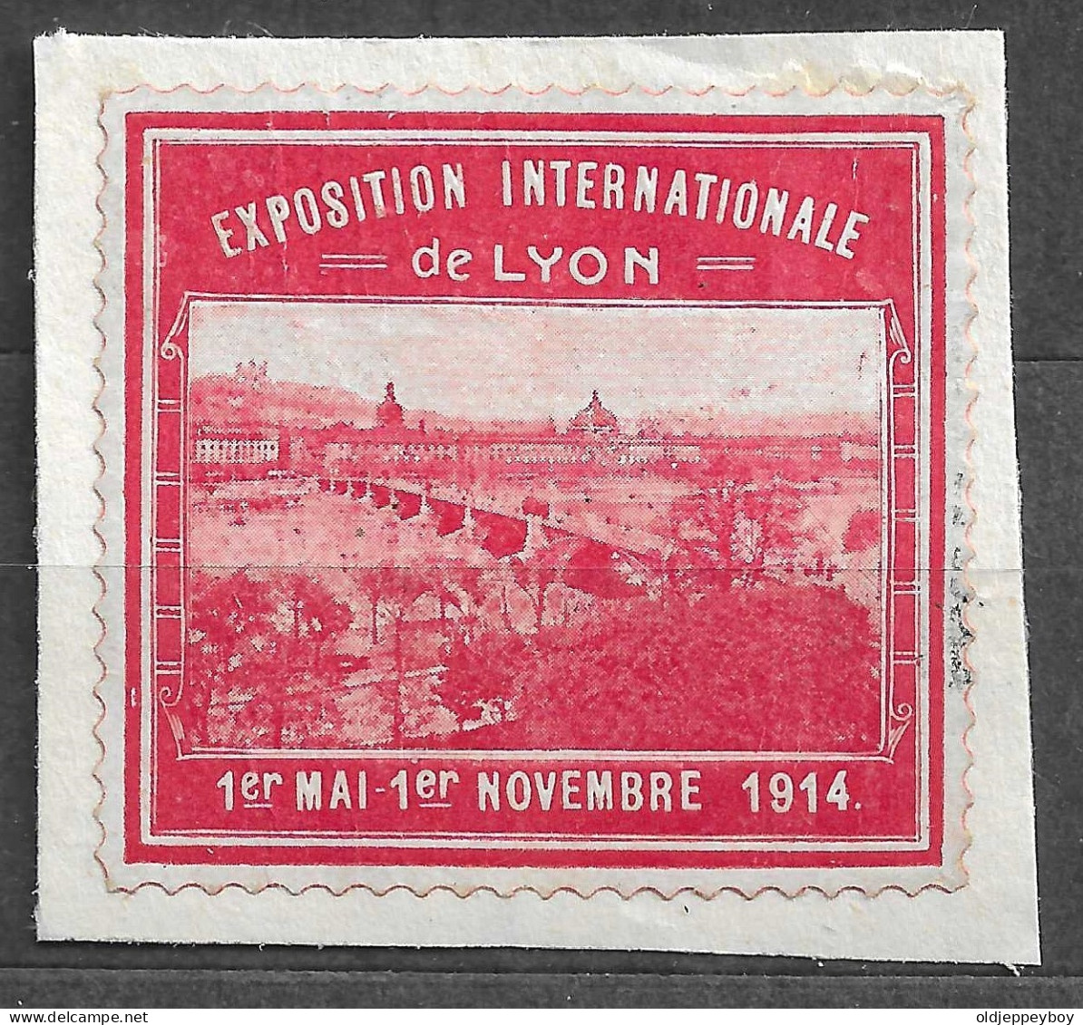 FRANCE BRIDGE EXPOSITION INTERNATIONALE DE LYON 1914  VIGNETTE Reklamemarke CINDERELLA  Erinnofili POSTER LABEL - Erinnofilia