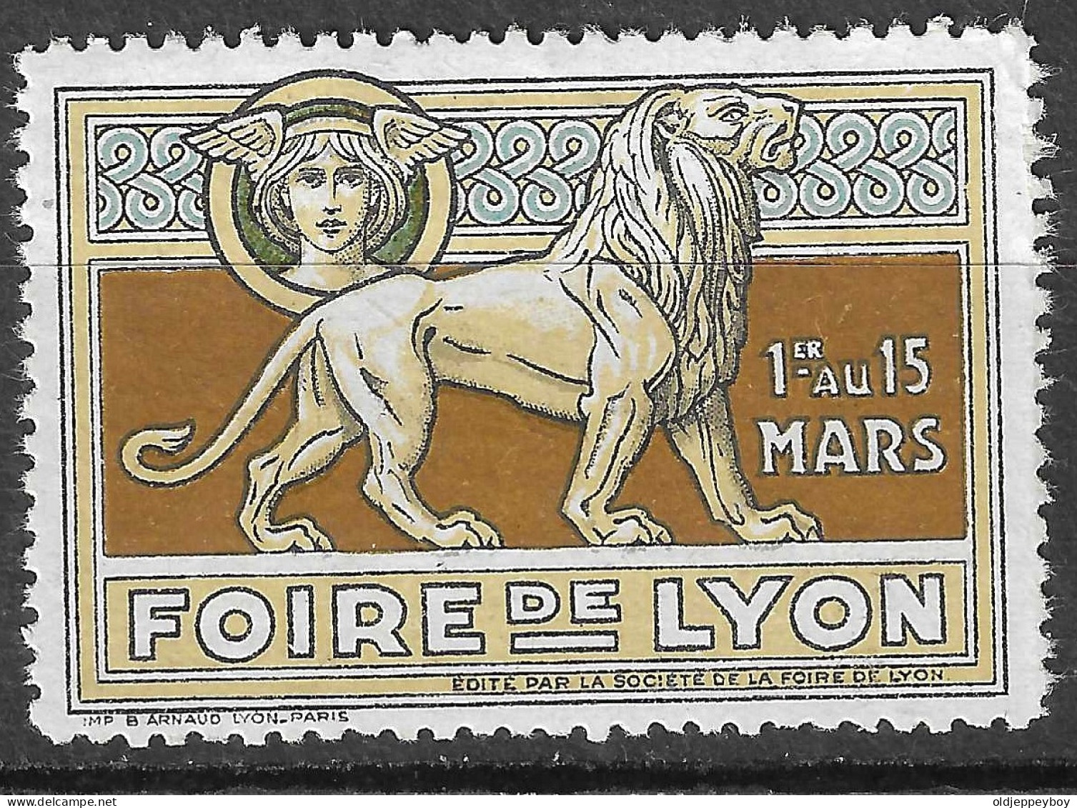 FRANCE Foire De Lyon 1er Au 15 Mars 1917  VIGNETTE Reklamemarke Erinnofili CINDERELLA - Erinnofilia