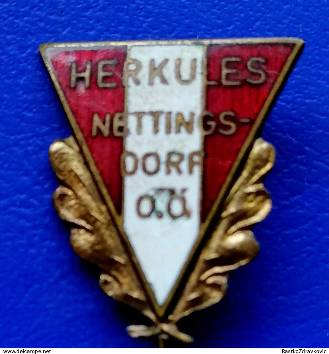 WRESTLING+OSTERREICH+HERKULES+NETTINGS-DORF+RARE+VINTAGE+BADGE - Worstelen