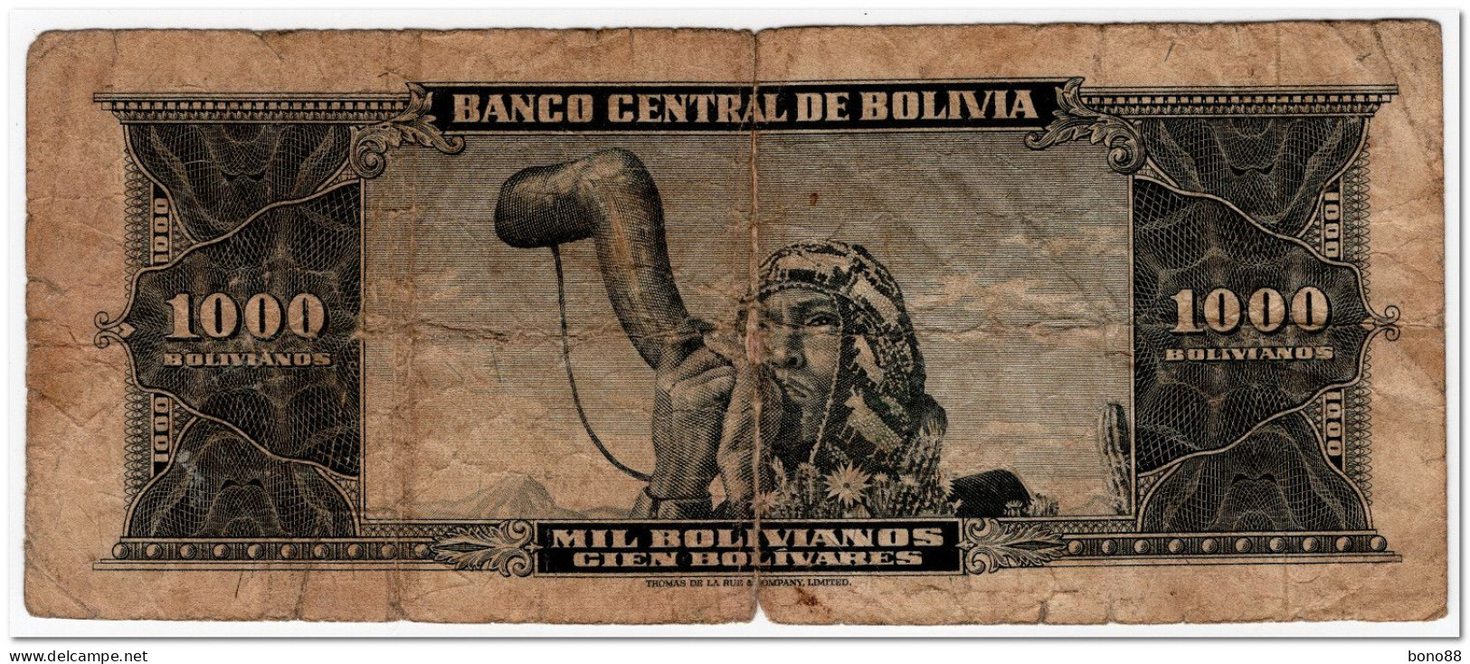 BOLIVIA,1000 BOLIVIANOS,L.1945,P.149,POOR - Bolivia