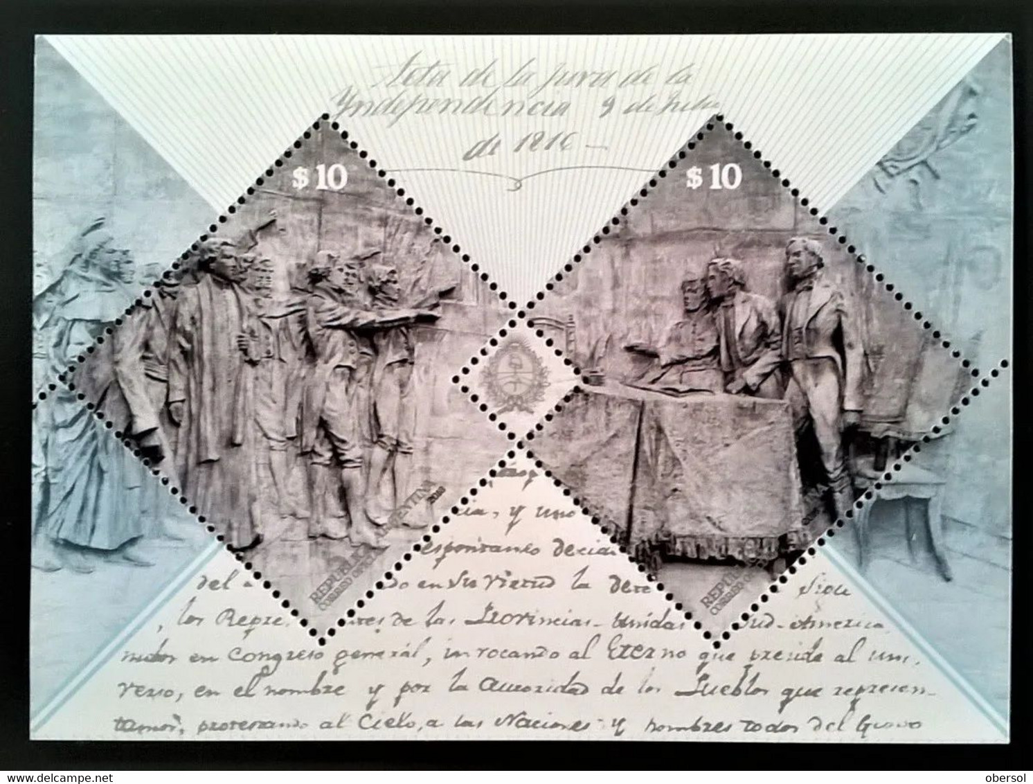 Argentina 2016 200 Years Of The Declaration Of Independence Souvenir Sheet - MNH - Nuovi