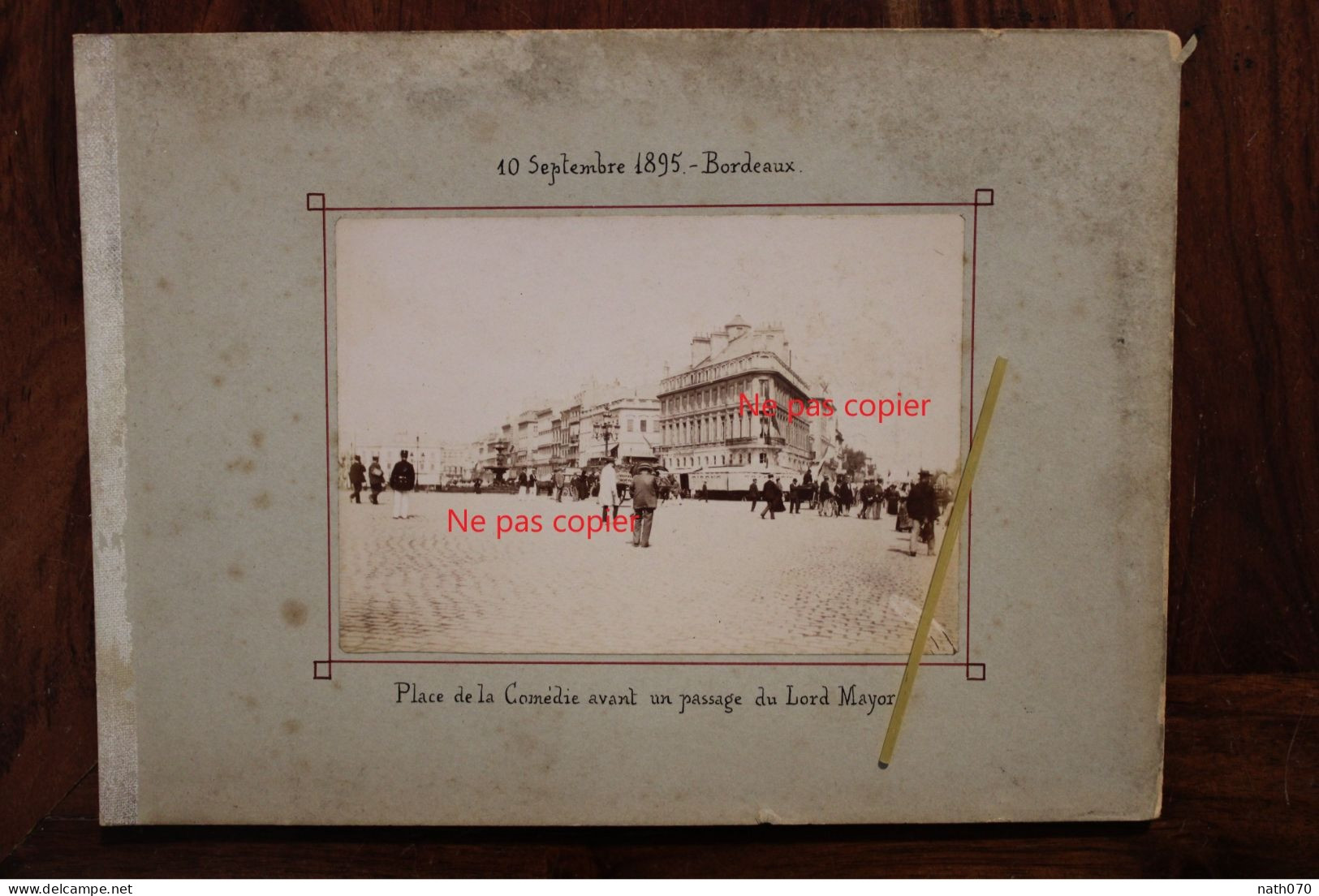 Photo 1895 Place De La Comédie Avant Passage Lord Mayor Bordeaux Gironde France Tirage Albuminé Albumen Print Vintage - Antiche (ante 1900)