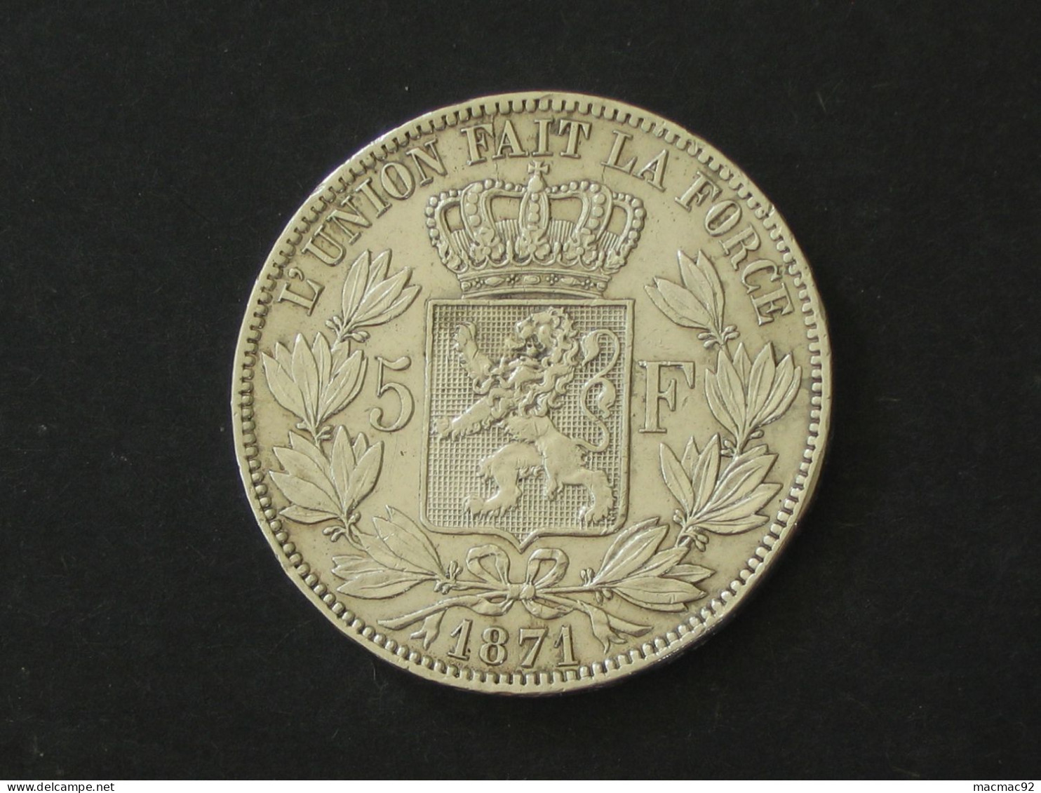 5 Francs 1871 -BELGIQUE - Leopold II -  Roi Des Belges **** EN ACHAT IMMEDIAT **** - 5 Frank