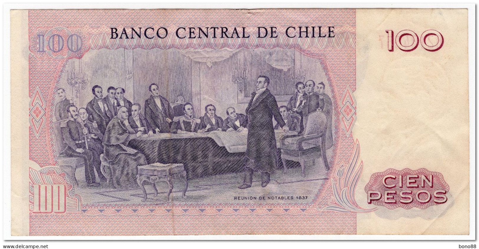 CHILE,100 PESOS,1980,P.152b,VF - Chile
