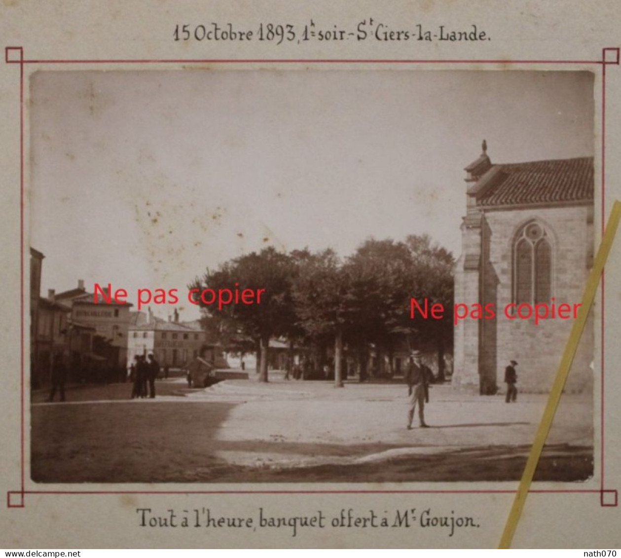 Photo 1895 St Saint Ciers La Lande Sur Gironde France Banquet Mr Goujon Tirage Albuminé Albumen Print Vintage - Other & Unclassified