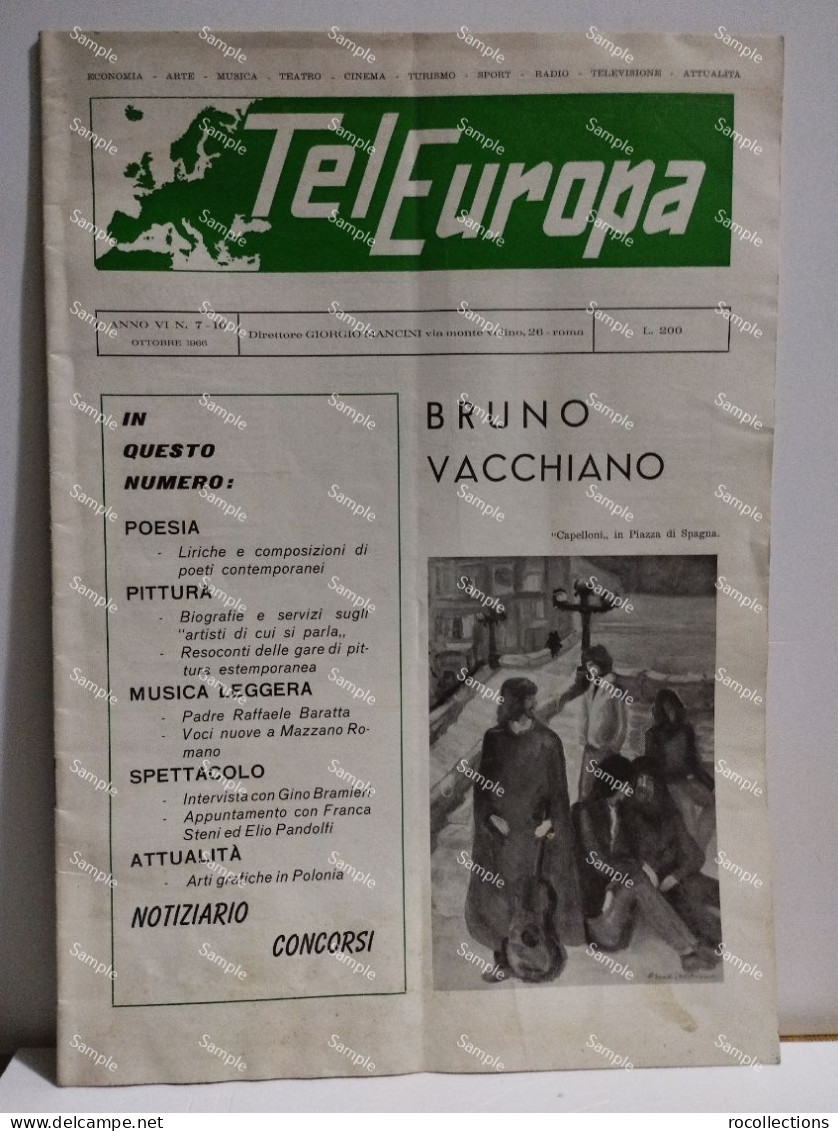 Italy Italia Magazine TELEUROPA Ottobre 1966 - Other & Unclassified