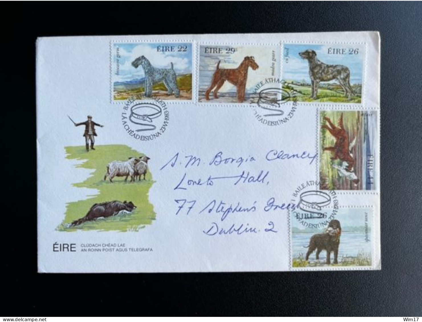 IRELAND EIRE 1983 CIRCULATED FDC IRISH DOGS WITH LEAFLET 23-06-1983 IERLAND - FDC