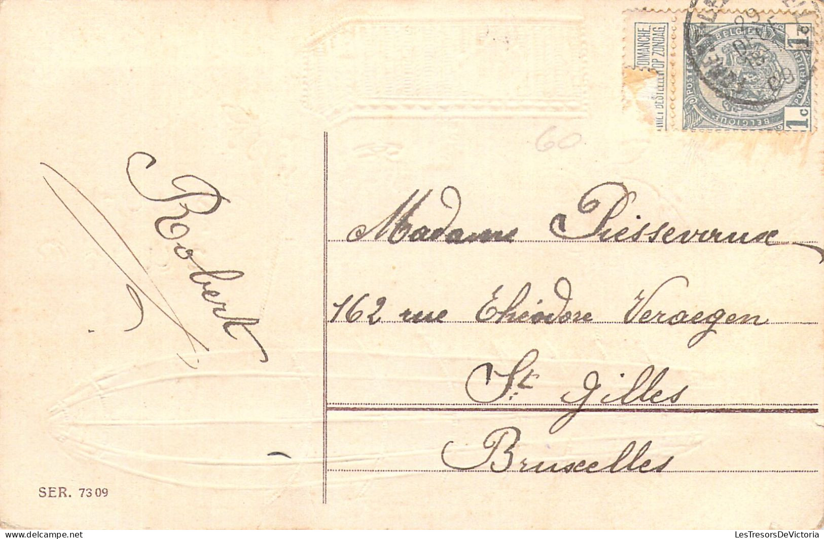 CPA - AVIATION - Dirigeable - Fleurs Bleues - Enfant Pilote - CARTE POSTALE ANCIENNE - Other & Unclassified