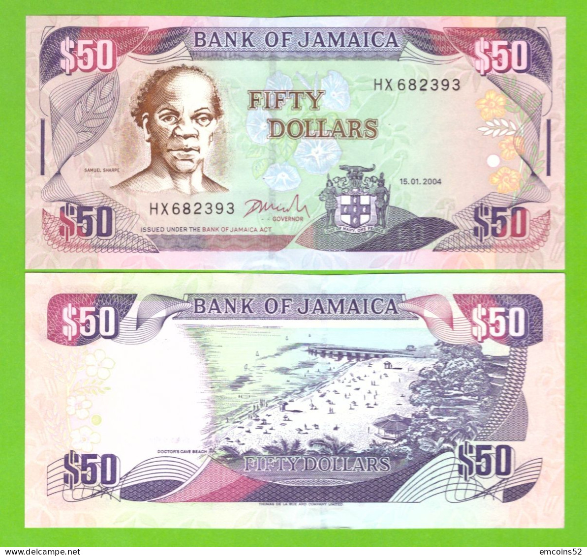 JAMAICA 50 DOLLARS 2004 P-79e  UNC - Jamaique