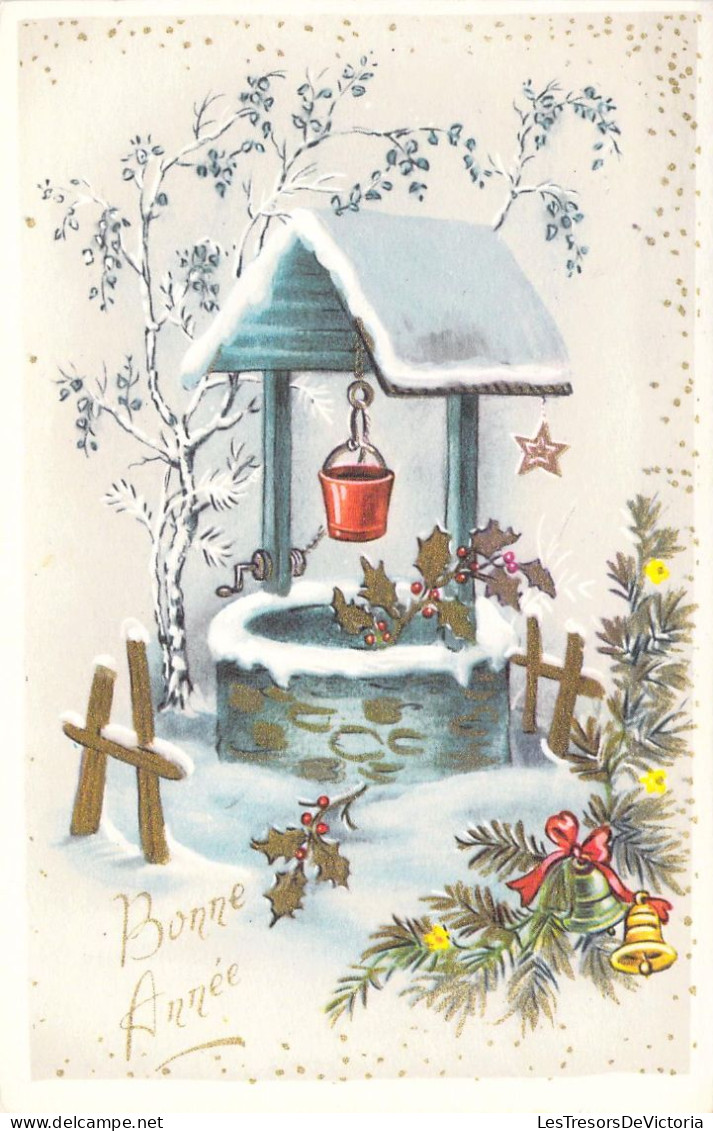 CPA - Nouvel An - Illustration Non Signée - Puit Dans La Neige - CARTE POSTALE ANCIENNE - Neujahr